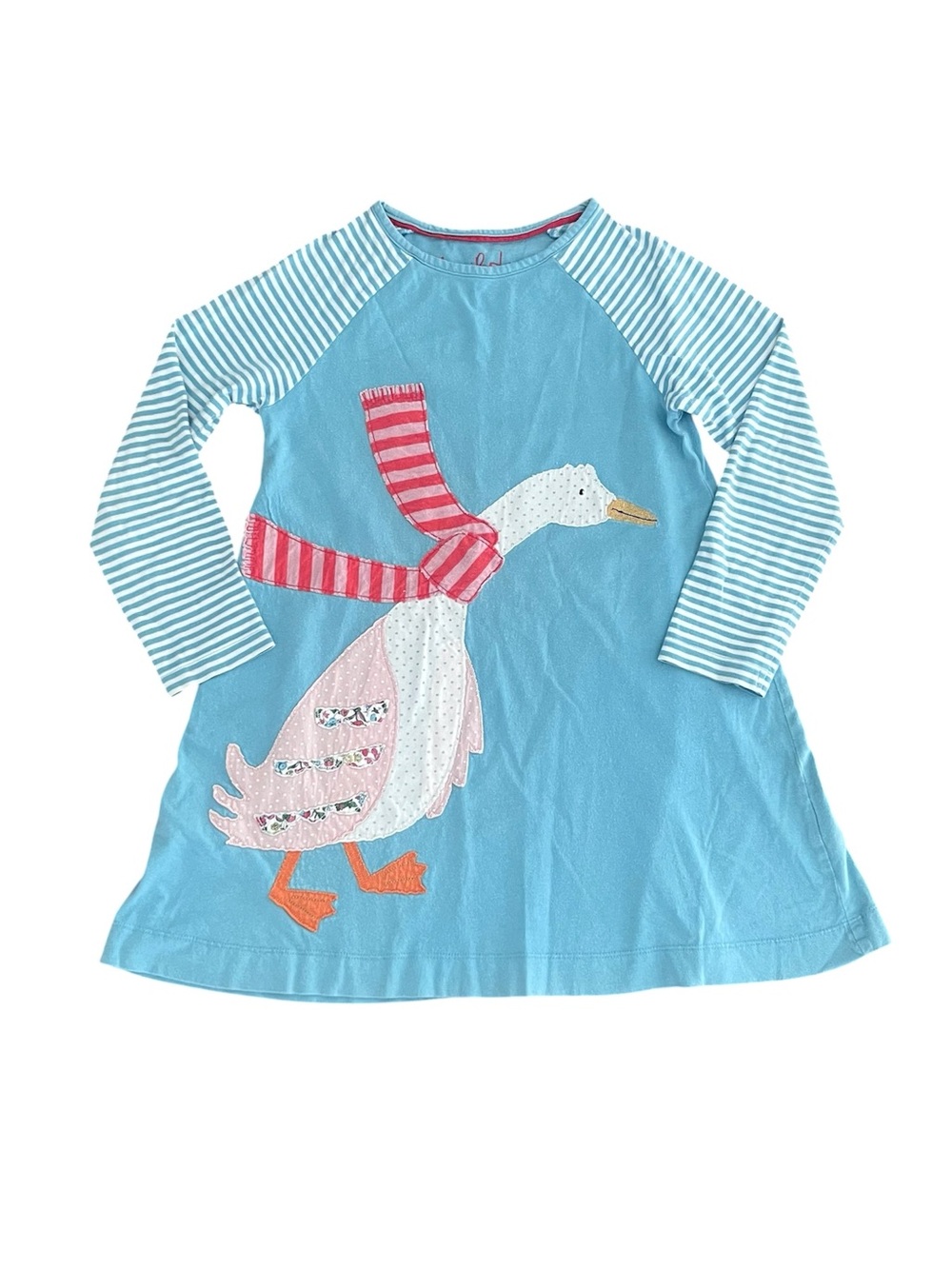 Mini Boden (7|8y) Goose Appliqué Dress